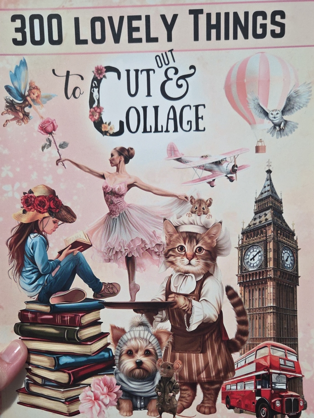 300 Lovely Things to Cut & Collage — Pink Illustrated Collage Book
